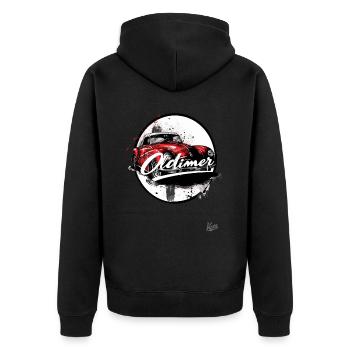 This car is a classic car - Unisex Premium Organic Zip Hoodie - black - Back - Nico (187cm)
