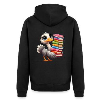Reading Books Strauss Book Book Lover - Unisex Premium Organic Zip Hoodie - black - Back - Nico (187cm)