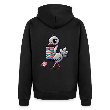 Reading Books Strauss Book Book Lover - Unisex Premium Organic Zip Hoodie - black - Back - Nico (187cm)