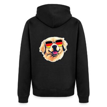 Golden Retriever Sunglasses Football Germany - Unisex Premium Organic Zip Hoodie - black - Back - Nico (187cm)