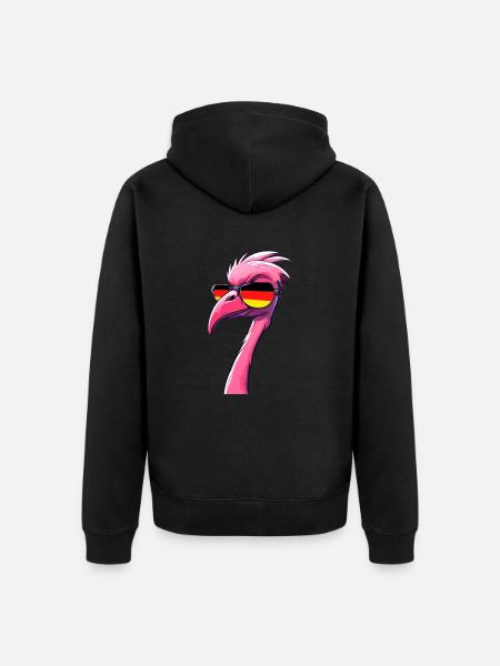 Flamingo - Unisex Premium Bio Zip Hoodie - Schwarz