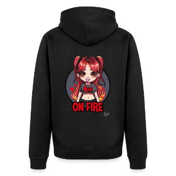 Dessin animé : Cette fille est en feu ! - Veste à capuche bio Premium Unisexe - noir - Dos - Nico (187cm)