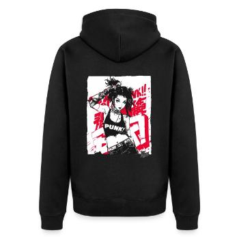Future Punk Girl - Unisex Premium Organic Zip Hoodie - black - Back - Nico (187cm)