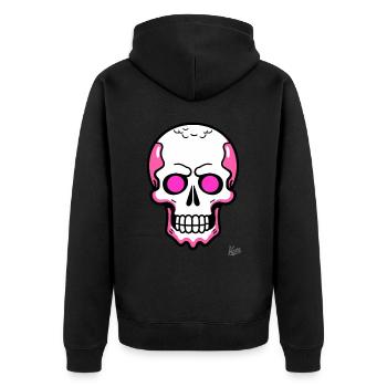 Tout simplement un crâne de crâne de dessin animé cool - Veste à capuche bio Premium Unisexe - noir - Dos - Nico (187cm)