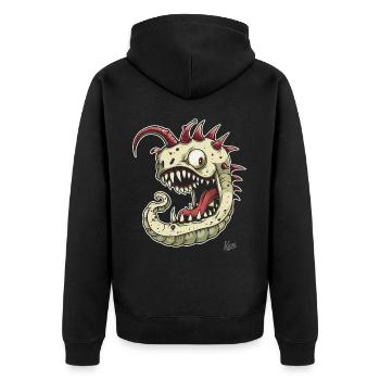 A strong, strange monster worm - Unisex Premium Organic Zip Hoodie - black - Back - Nico (187cm)