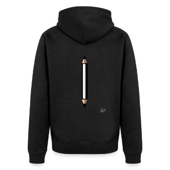 Pencil: Two is better! - Unisex Premium Organic Zip Hoodie - black - Back - Nico (187cm)