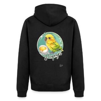 Parrot Egg: Parrot and Egg - Unisex Premium Organic Zip Hoodie - black - Back - Nico (187cm)