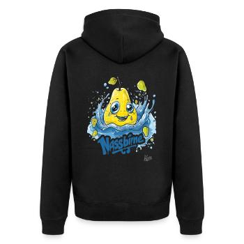 Funny Water Wet Pear : Une poire mouillée - Veste à capuche bio Premium Unisexe - noir - Dos - Nico (187cm)