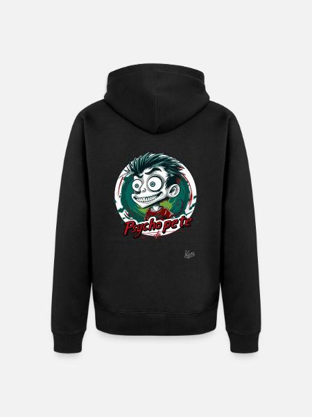 Psycho Pete: Crazy Fun - Unisex Premium Organic Zip Hoodie - black