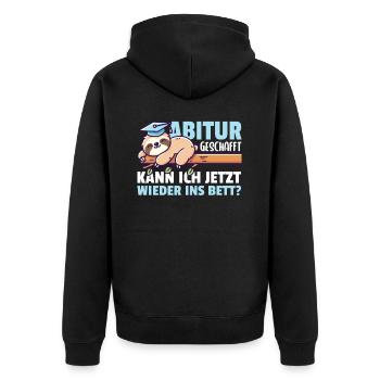 Abitur Absolvent Mädchen und Jungen Abitur - Unisex Premium Bio Zip Hoodie - Schwarz - Hinten - Nico (187cm)