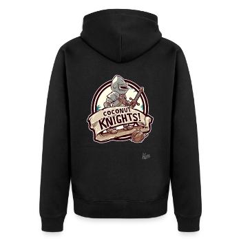 Coconut Knight - Unisex Premium Organic Zip Hoodie - black - Back - Nico (187cm)