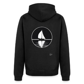 Le voilier : aventure en haute mer - Veste à capuche bio Premium Unisexe - noir - Dos - Nico (187cm)