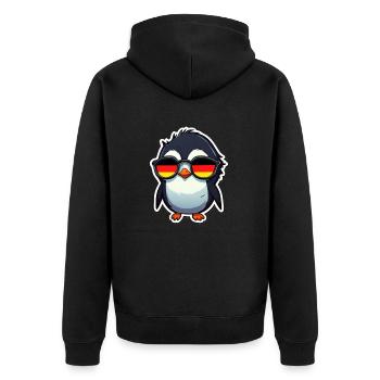 Germany Penguin - Unisex Premium Organic Zip Hoodie - black - Back - Nico (187cm)