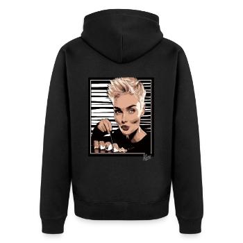 Pixie Cut and Delicious Trendy Sushi - Unisex Premium Organic Zip Hoodie - black - Back - Nico (187cm)