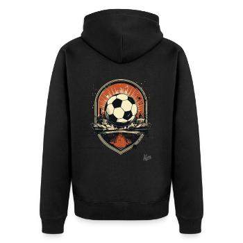 An emblem for football - Unisex Premium Organic Zip Hoodie - black - Back - Nico (187cm)