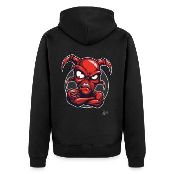 Little Demon : Le diable en a assez - Veste à capuche bio Premium Unisexe - noir - Dos - Nico (187cm)
