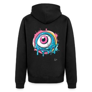 The cool paint splash eye - Unisex Premium Organic Zip Hoodie - black - Back - Nico (187cm)