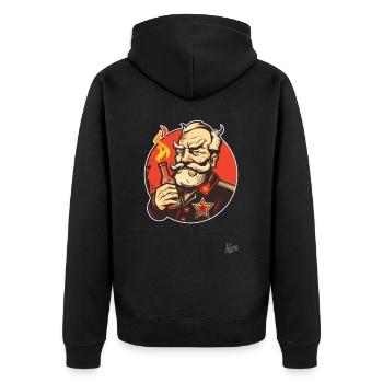 Parodie d’un parti communiste avec une bouteille - Veste à capuche bio Premium Unisexe - noir - Dos - Nico (187cm)