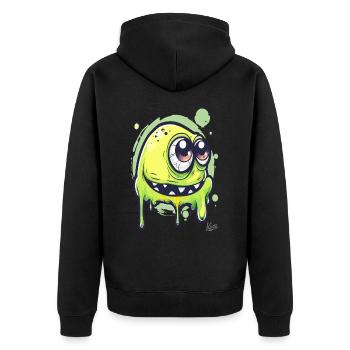 Drôle de monstre visqueux - Veste à capuche bio Premium Unisexe - noir - Dos - Nico (187cm)