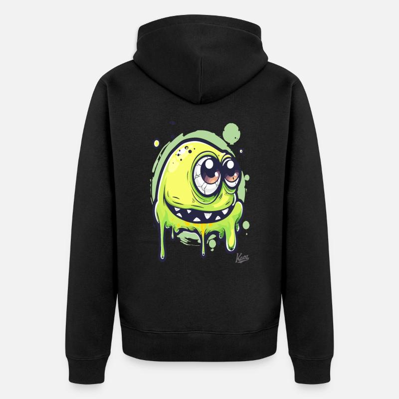 Drôle de monstre visqueux - Veste à capuche bio Premium Unisexe - noir