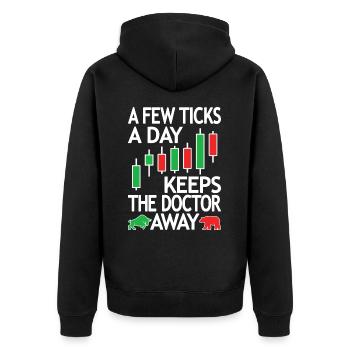 Futures Trading, Futures Trader, Daytrading - Unisex Premium Bio Zip Hoodie - Schwarz - Hinten - Nico (187cm)