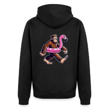 Pool Party Piscine Baignade Vacances Piscine Extérieure Bigfoot - Veste à capuche bio Premium Unisexe - noir - Dos - Nico (187cm)