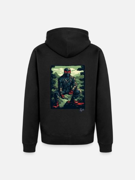 Black Nature Ninja - Unisex Premium Organic Zip Hoodie - black