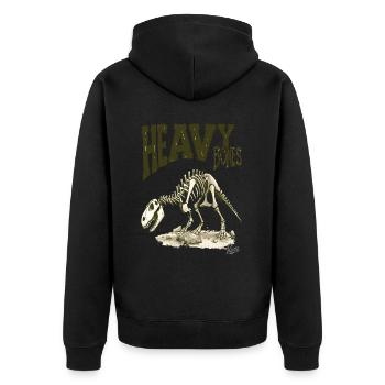 Heavy bones: skeleton of a dinosaur - Unisex Premium Organic Zip Hoodie - black - Back - Nico (187cm)