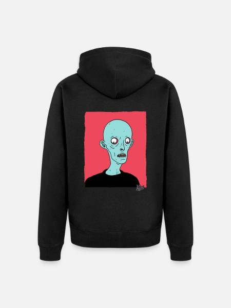 Contemporary Cartoon Zombie Nosferatu - Unisex Premium Organic Zip Hoodie - black