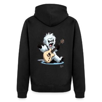 Guitariste musical : Yeti of Rock Music - Veste à capuche bio Premium Unisexe - noir - Dos - Nico (187cm)