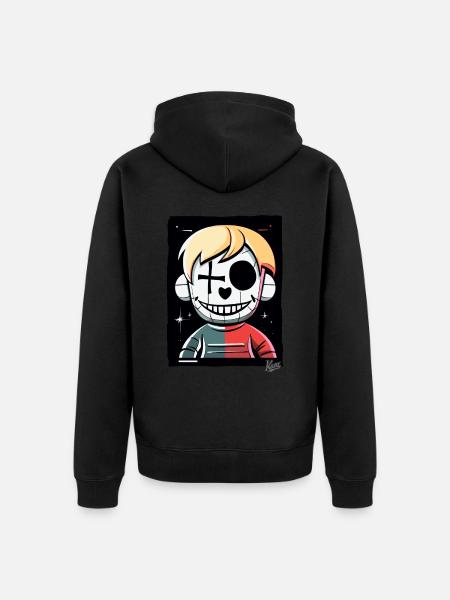 Crazy Cartoon: Horrible Puppet - Unisex Premium Organic Zip Hoodie - black
