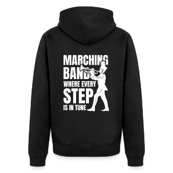 Marching Band Where Every Step Is In Tune - Unisex Premium Bio Zip Hoodie - Schwarz - Hinten - Nico (187cm)