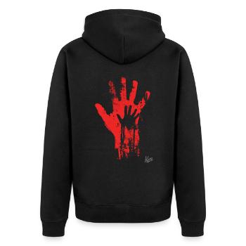 Artistic Hands: Father & Child - Unisex Premium Organic Zip Hoodie - black - Back - Nico (187cm)