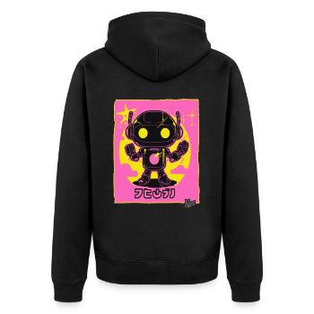 Japanischer Super-Roboter: super Disco funk - Unisex Premium Bio Zip Hoodie - Schwarz - Hinten - Nico (187cm)