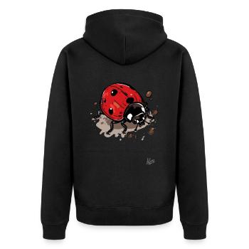 Niedlicher Cartoon-Marienkäfer - Unisex Premium Bio Zip Hoodie - Schwarz - Hinten - Nico (187cm)