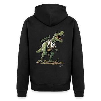 Dinosaure Rex géant : Dino, allez ! - Veste à capuche bio Premium Unisexe - noir - Dos - Nico (187cm)