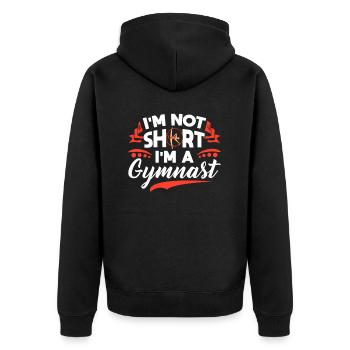 I'm not small, I'm a gymnast - Unisex Premium Organic Zip Hoodie - black - Back - Nico (187cm)