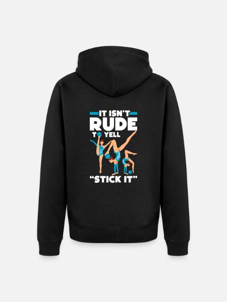 It's not rude to yell - Unisex Premium Organic Zip Hoodie - black