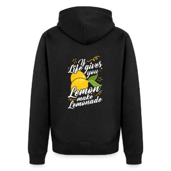 Quand la vie vous donne un citron, faites - Veste à capuche bio Premium Unisexe - noir - Dos - Nico (187cm)