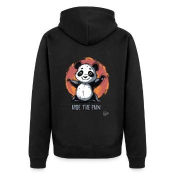 Hide the Pain : Panda Mignon Souffrant - Veste à capuche bio Premium Unisexe - noir - Dos - Nico (187cm)