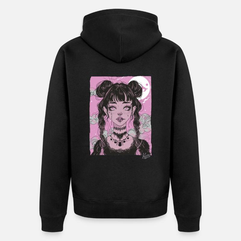 Super mignon grunge émo fille - Veste à capuche bio Premium Unisexe - noir