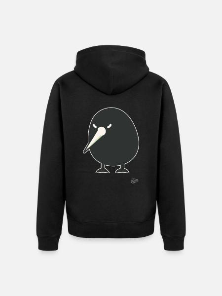 Funny Kiwi Bird - Unisex Premium Organic Zip Hoodie - black