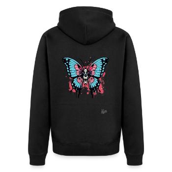 Clown Butterfly - Unisex Premium Organic Zip Hoodie - black - Back - Nico (187cm)