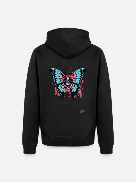 Clown Butterfly - Unisex Premium Organic Zip Hoodie - black
