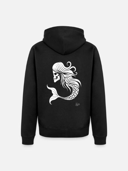 Crâne Sirène - Veste à capuche bio Premium Unisexe - noir