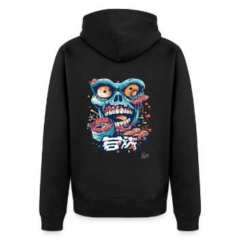 Ramen Sushi Thon Manger Crâne - Veste à capuche bio Premium Unisexe - noir - Dos - Nico (187cm)