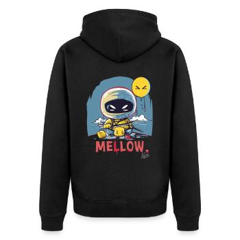 soft marshmallow ninja - Unisex Premium Organic Zip Hoodie - black - Back - Nico (187cm)