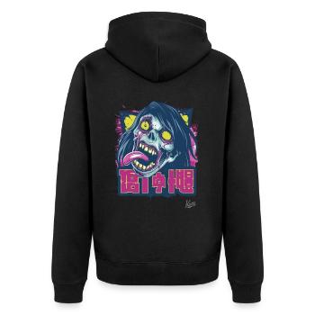 Michael the Horror Zombie - Unisex Premium Organic Zip Hoodie - black - Back - Nico (187cm)