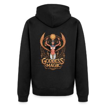 Göttin der Magie Ägypten - Unisex Premium Bio Zip Hoodie - Schwarz - Hinten - Nico (187cm)