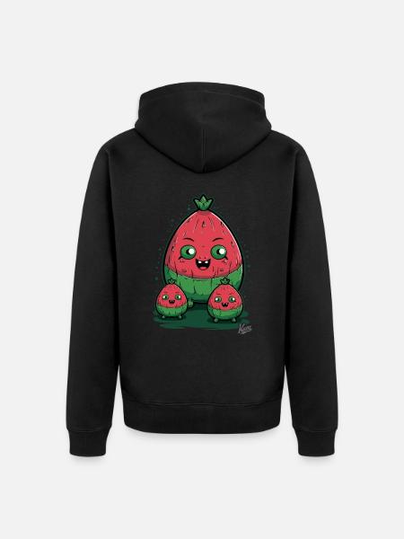 Famille fruitée : Le melon melon - Veste à capuche bio Premium Unisexe - noir